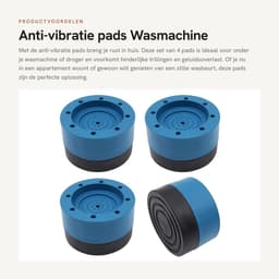 Dailygoods- Antivibratie Pads 4 Stuks - Geluiddichte Voeten - Wasmachine/Droger Stabilisatie - Ondersteuning Kit - PVC/Rubber Materiaal - Eenvoudig te Gebruiken - Schokabsorberende Pads — thumbnail 5