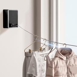 Intrekbare Waslijn - Uittrekbare Kledinglijn - Kleding Drogen - Robuust Roestvrij Staal - 4.2 Meter - Zwart — thumbnail 4