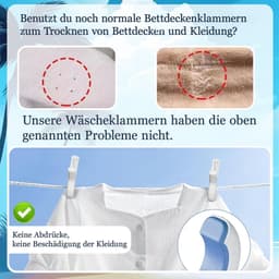 Dailygoods- Wasknijpers Grote Sterke - Handdoekklemmen Antislip - Winddicht - 8 Stuks - Hoogwaardig PP+PE - Voor Kleding en Dekbedden — thumbnail 4