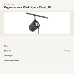 Dailygoods- Klemmerzak groot - wasknijpersorganizer - opbergtas voor cosmetica - polyester - zwart - waterdicht — thumbnail 2