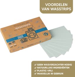 Milieuvriendelijke Wasstrips - Ocean Breeze 100 Wasbeurten Incl. Wasverzachter – Wasmiddeldoekjes Wasdoekjes – Detergent sheets - Vegan — thumbnail 2