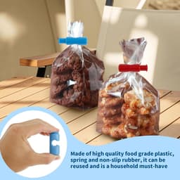 Zak Klemmen - Voedsel Clips - Voedsel Vers Houden - Antislip Rubber - 9 of 21 Stuks - Multi-kleur — thumbnail 4