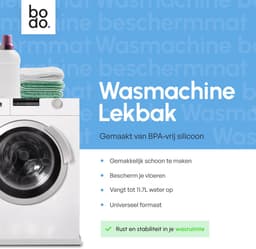Lekbak Wasmachine - Opvangbak tegen lekkage - Siliconen - 65x60x3 cm - Wit - Bodo — thumbnail 3