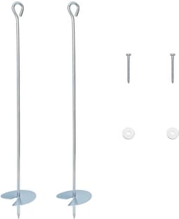 vidaXL - Aardanker - 2 - pcs - Zilverkleurig - Ø10 - x - 60 - cm - Gegalvaniseerd - Metaal — thumbnail 1