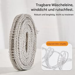 Waslijn met Haken - Outdoor Kledinglijn - Kamperen en Reizen - Uniek Winddicht Ontwerp - 500 cm Lengte - Meerkleurig — thumbnail 3