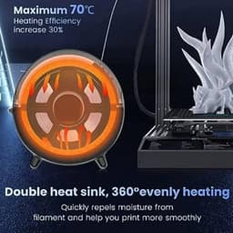 Filament Droger - Droogbox - 3D Printen - Dubbele Verwarming - 265x274x118mm - Zwart — thumbnail 3