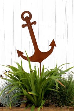 Decoratieve Tuinsteker - Maritiem Anker - Tuin Verfraaien - Unieke Roest Patina - 14 x 40 cm - Bruin — thumbnail 2