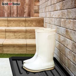 Schoenen lekbak - Schoenendruipbak - Vloer beschermen - Hoge opstaande rand - 60 x 40 cm - Zwart — thumbnail 4