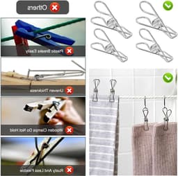 Duurzame RVS Kledingknijpers voor Handdoeken, Kleding en Sokken - 70 Stuks, 6CM, Perfect voor Camping en Thuisgebruik — thumbnail 3