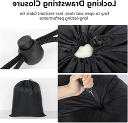 2 Pack Reiswaszakken voor Vuile Kleding 40x50CM - Grote Trekkoordzakken voor Kamperen, Thuis en Studentenhuis — thumbnail 5