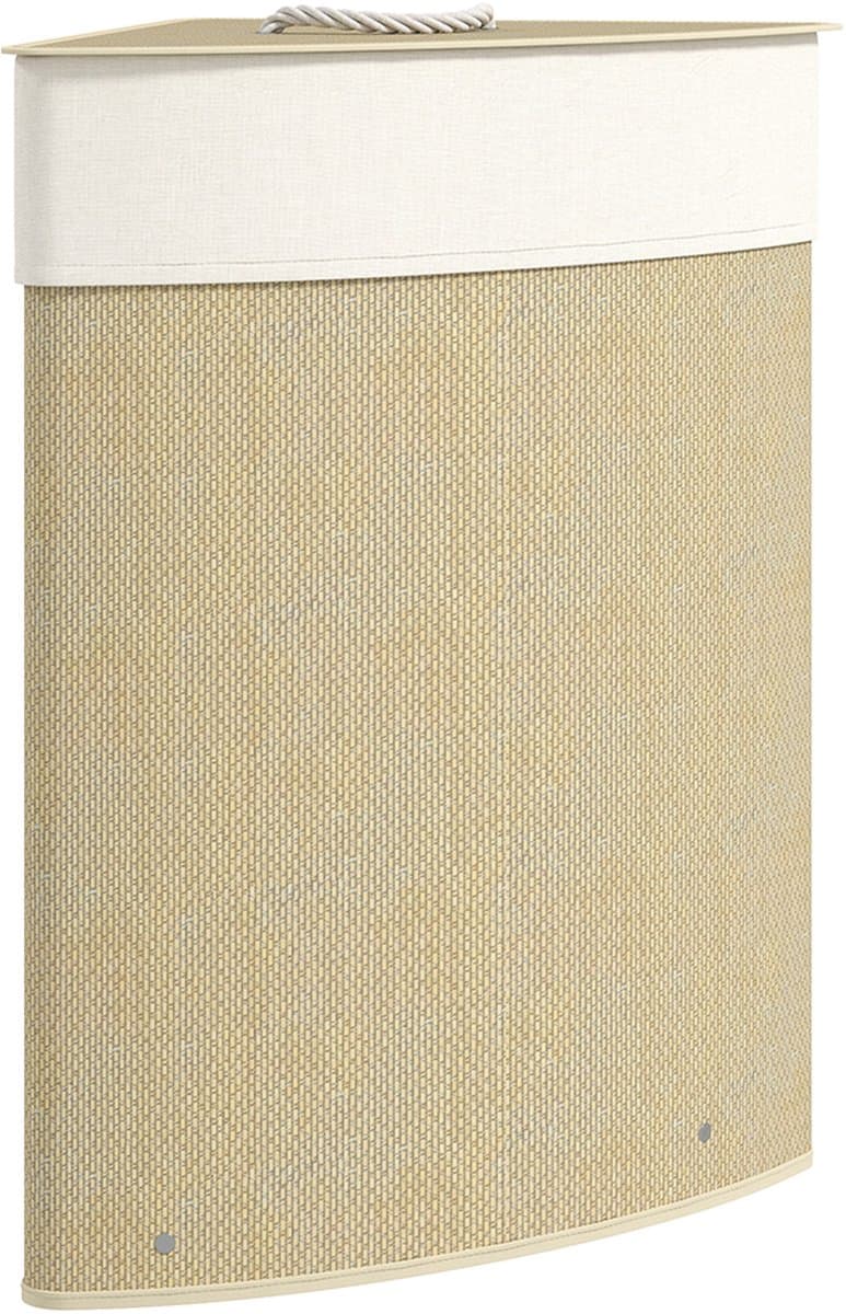 HOMCOM Wasmand - Bamboe - 35x35x60cm - Natuurlijk Hout — afbeelding 1