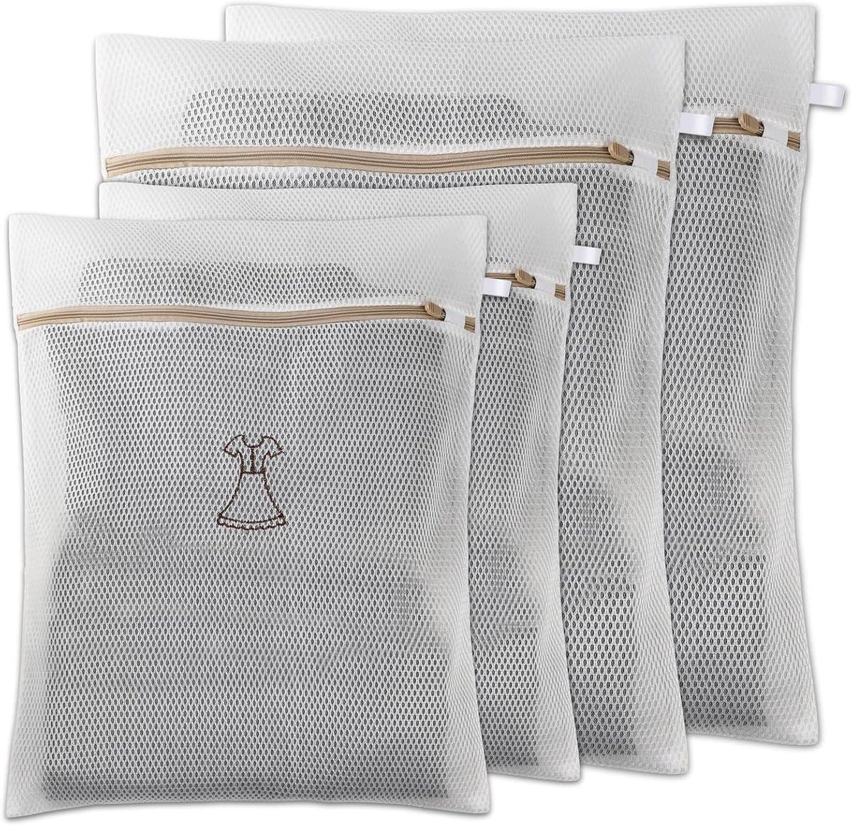 Waszakken voor de Wasmachine - 4 Stuks, Verstevigd Wasnet met Rits, Duurzaam en Herbruikbaar voor Ondergoed, Sokken en Delicate Kleding — afbeelding 1