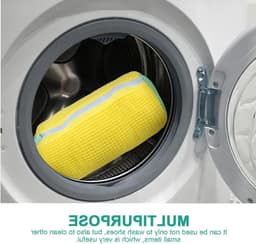 Herbruikbare Schoenwaszak voor Diverse Schoenen, Wasmachine- en Drogenbestendig, Voorkomt Dents en Beschadigingen, Ideaal voor Sport- en Laarzen, Geel — thumbnail 2