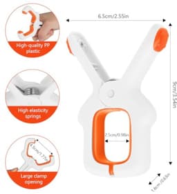 6 stuks kleurrijke strandhanddoekclips, grote plastic wasclips winddichte kledingspelden voor ligbedden, ligstoelen en dekens — thumbnail 3