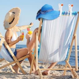 6 stuks kleurrijke strandhanddoekclips, grote plastic wasclips winddichte kledingspelden voor ligbedden, ligstoelen en dekens — thumbnail 2