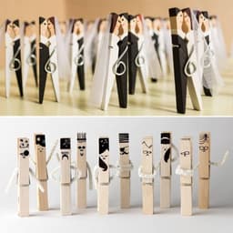 Houten kledingharingen - Waspinnen duurzaam - Wasgoed ophangen - Niet-slip grip - 60 stuks - Houtkleur — thumbnail 3