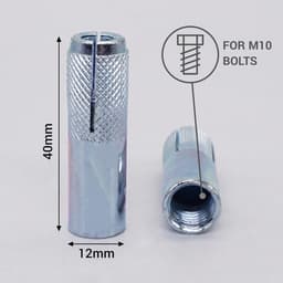 Beton Ankers - Wandpluggen Expansie - Stevig Bevestigen - Gekarteld Oppervlak - M10 x 40 mm - Verzinkt Staal — thumbnail 3