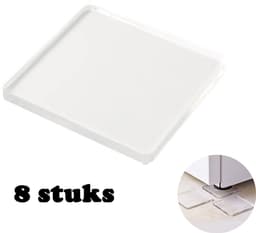 8 Stuks Anti-Trillingsmatten - Trillingsdempers Wasmachine - Beschermende Loopbandmat - Schokabsorberende Pads - Wasmachinesokkel - Geluidsisolatiemat - Wasbaar En Knipbaar - Transparant - 4 X 4 X 0.5 Cm — thumbnail 1
