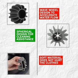 Wasballen - 6 stuks - Siliconen - Wasdrogerballen - Drogerballen - Wasdroger Droogballen – Wasdroger - Dryer Balls - Herbruikbare - Voor Tidy Kleding Anti Winding - 6*3.5cm - Wit+Zwart — thumbnail 2