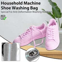 2 stuks schoenen waszak, waszak, schoenen voor wasmachine, draagbaar, met ritssluiting, waszak voor gymschoenen, loopschoenen (grijs) — thumbnail 5