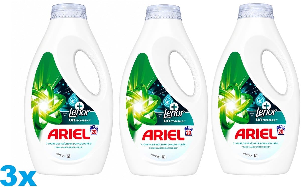 Ariel Wasmiddel Touch of Lenor 20 Wasbeurten - 3 x 900 ml - Voordeelverpakking — afbeelding 1