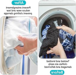 Grote wasnetten voor delicate kleding, 2 stuks, 90x110 cm, wit, rits, polyester gaas — thumbnail 2