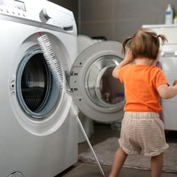 Wasmachine Reinigingsborstel - Huishoudelijke Borstel - Apparaten Reinigen - Lange Steel - 75 cm - Meerkleurig — thumbnail 2