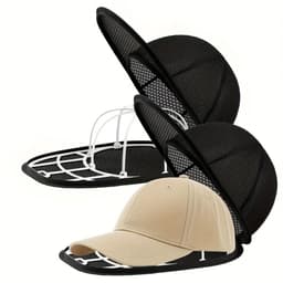 Cap Washer - 2x zwart - Waszak voor Petten - met 2x wit wasframes - Vormbehoud - houder - Pet Wassen - Universeel Maat - Dames en Heren - waszakken voor baseballcaps - 35x23x13cm — thumbnail 1