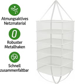 Zeven- en Drognet 5 Lagen Ø 45 cm voor Kruiden Drogen in Growbox — thumbnail 4