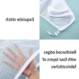 Set van 2 Sterke Wasnetten voor de Wasmachine, Grote Waszakken met Trekkoord voor Thuis, Hotel en Kamperen, Ideaal voor Kleding en Delicate Was — thumbnail 5