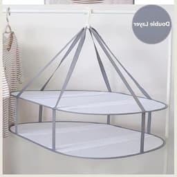 Dubbele Laag Droogrek voor Truien, Vouwbaar Droogrek voor Kleding, Ideaal voor Delicate Kleding en Badmode — thumbnail 4