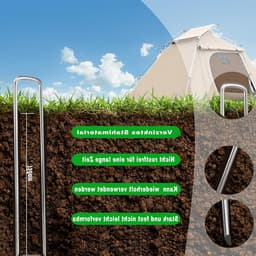 Set van 20 gegalvaniseerde grondankers van 200 x 25 x 4 mm, ideaal voor tuin, tenten en onkruiddoek, stevige bevestiging voor schuttingen en tuinprojecten — thumbnail 3