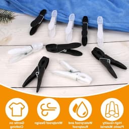 60 Stuks Antislip Wasknijpers met Mand, Windbestendige Plastic Klemmen voor Waslijn, Kledingrek, Sokken en Handdoeken — thumbnail 4