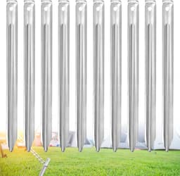 Dailygoods- Grondankers 30 cm - 10 Stuks - Stevige Zandharingen - Robuuste Haringen - V-profiel - Antislip Haak - Roestvrij Staal - Tentharingen — thumbnail 1