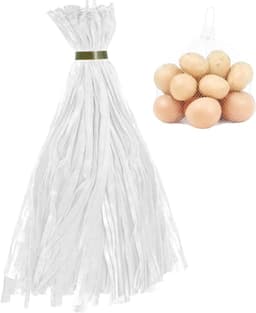 Mesh Produce Zakjes - Netzakken Fruit - Keuken Organiseren - Trekkoordsluiting - 100 stuks - Wit — thumbnail 5