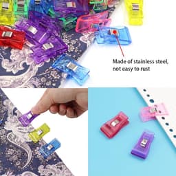 Naaiklemmen set - Stofklemmen clips - Stof vasthouden - Vervangt spelden - 56 stuks - 7 kleuren — thumbnail 5