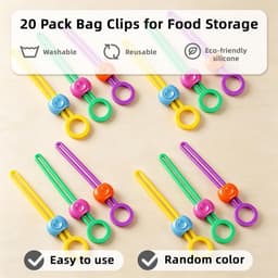 Zakclips - Voedsel Sluitstrips - Keuken Organiseren - Elastisch Ringontwerp - 20 Stuks - Willekeurige Kleuren — thumbnail 5