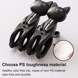 Kledingclips Katten - Wasknijpers Cartoon - Wasgoed Drogen - Antislip Ontwerp - 73 cm Lengte - Zwart — thumbnail 5