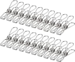 Kledingknijpers - Wasknijpers Rvs - Kleding Drogen - Glad Oppervlak - 20 Stuks - Zilverkleurig — thumbnail 1