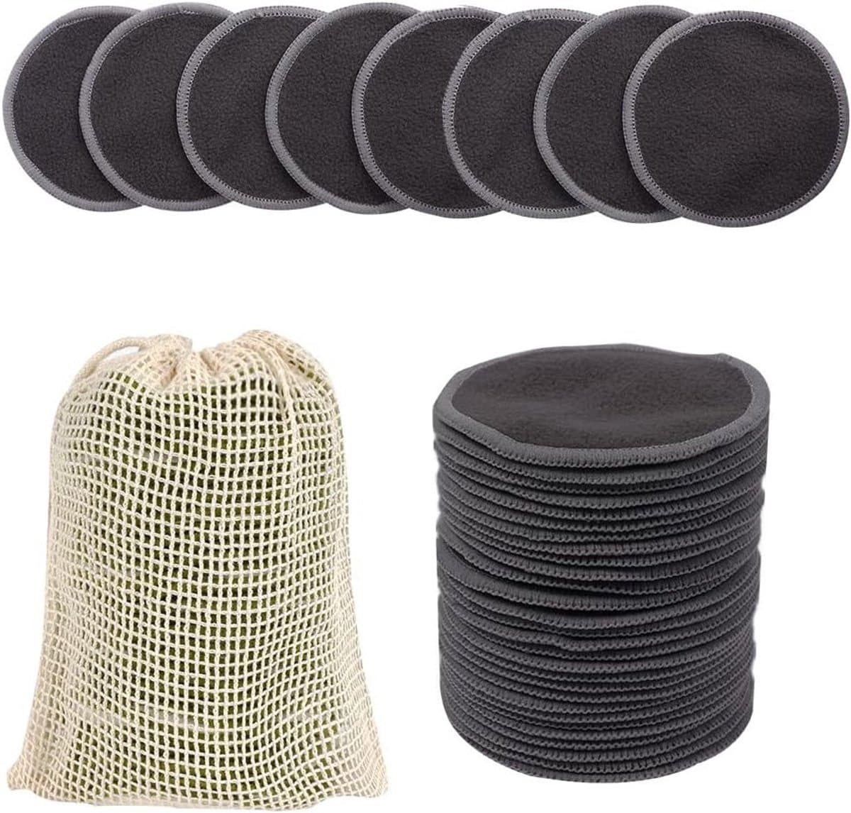 Herbruikbare Make-up Verwijder Pads, 24 Stuks Eco-vriendelijk Wasbare Bamboe Microfiber, Geleverd met Waszak, Gezichtsreinigingspuff voor Alle Huidtypes, Perfect Cadeau voor Vrouwen — afbeelding 1