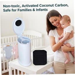 Luieremmer Deodorizer - Geurverwijderaars Koolstoffilters - Frisse Kinderkamer - Actieve Kool Absorptie - 8 Stuks - Zwart — thumbnail 5