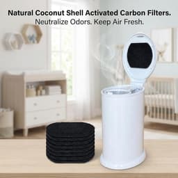 Luieremmer Deodorizer - Geurverwijderaars Koolstoffilters - Frisse Kinderkamer - Actieve Kool Absorptie - 8 Stuks - Zwart — thumbnail 2