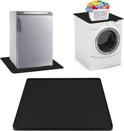 Lekbak Wasmachine - Koelkastmat - Vloer Beschermen - Verhoogde Rand - 60 x 60 cm - Zwart — thumbnail 1