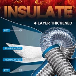 Afvoerslang - Flexibele buis - Luchtgeleiding - Hittebestendig materiaal - 150 mm x 25 m - Zilver — thumbnail 2