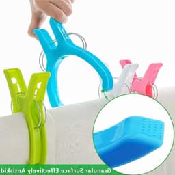 Extra grote handdoekclips - 10 stuks sterke winddichte clips voor strandhanddoeken, ligstoelen en zwembadstoelen met doorzichtige kunststof knijpers — thumbnail 2
