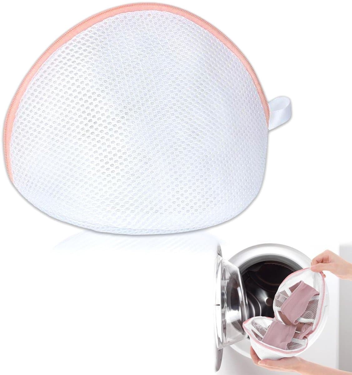 Dailygoods- Wasnet Groot - Waszak voor Ondergoed - Bescherming voor Beha's/Sokken - Wasnet met Rits - 1 Stuk - Roze Kleur — afbeelding 1