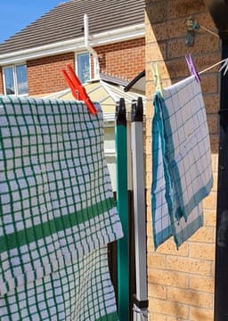 Pair Addiz Prop Square Metal Galvanized Garden Clothesline Outdoor Extendable 2x Poles Cloths Prop Laundry Support Pole Extension Airer — thumbnail 3