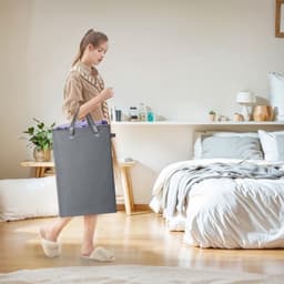 Slimme opvouwbare wasmand - Waterdichte stof, handgrepen en gaasdeksel - 45 liter capaciteit — thumbnail 4