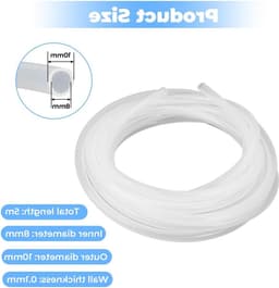 Flexibele Siliconen Slang van 5m, Voedselveilige Hulpstukken, Hoge Temperatuur Weerstand, Ideaal voor Afvoer en Irrigatie, 8mm ID en 10mm OD — thumbnail 5