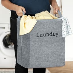 Dailygoody - Vouwbare Wasmand - 35L Capaciteit - Waterafstotend - Grijs - Ideaal voor Elke Kamer - Compact en Handig — thumbnail 5